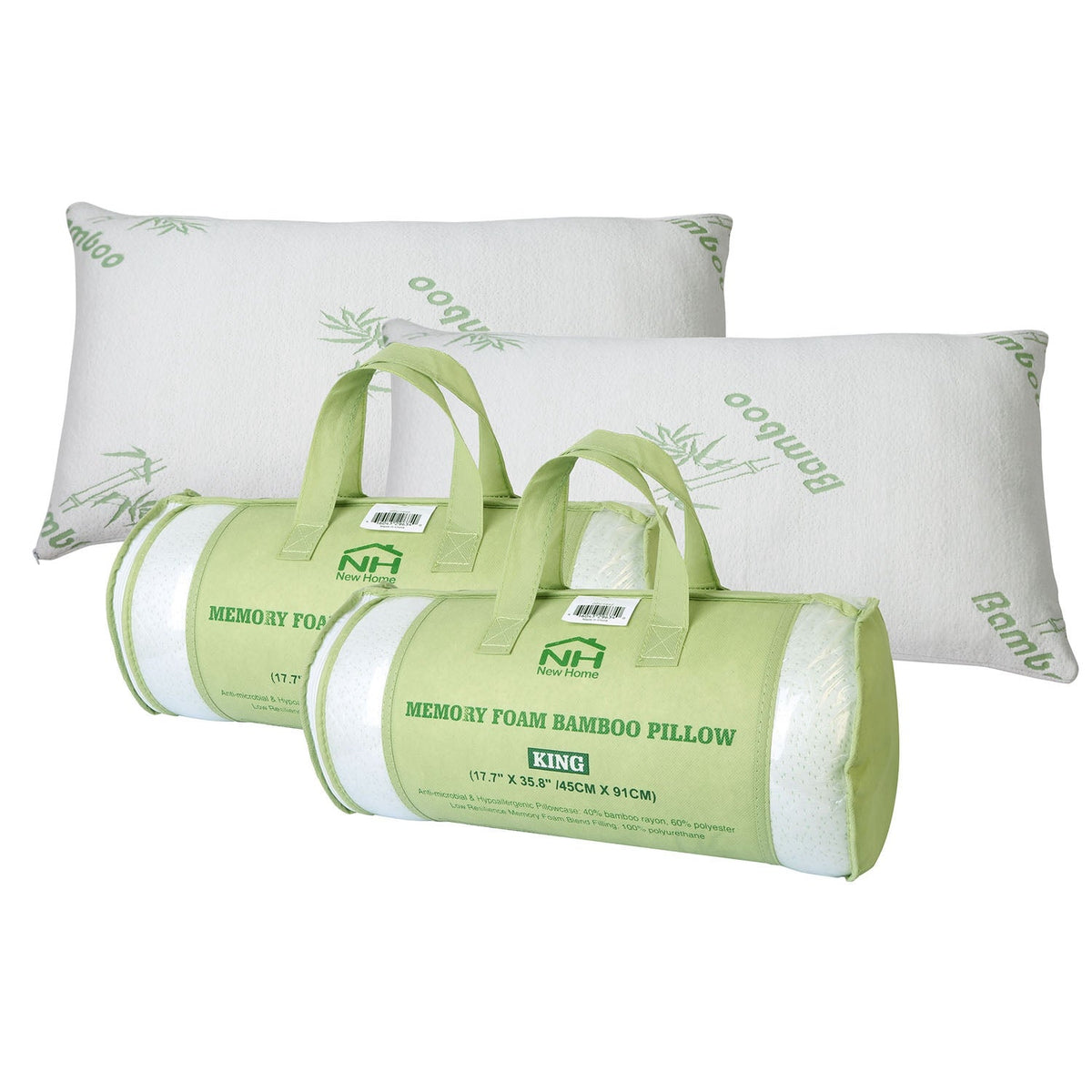 Shredded Memory Foam Pillow with Bamboo Cover