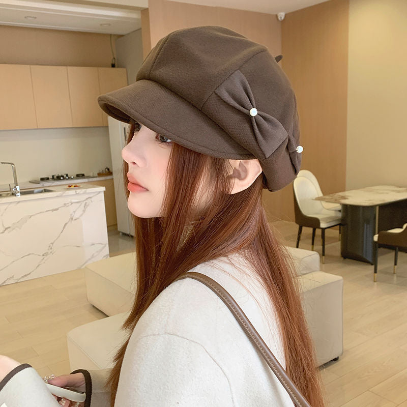 Pearl Bow Beret
