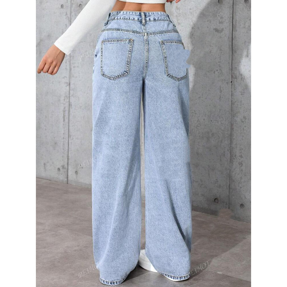 High-Waist Straight Jeans