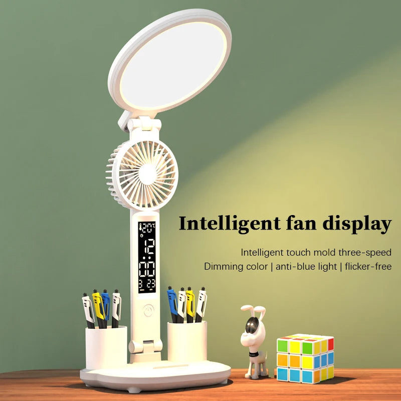 Rechargeable Desk Lamp with Clock