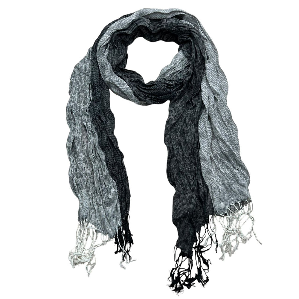 Gray Jacquard Winter Scarf