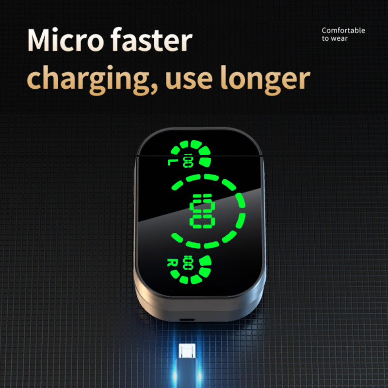 Wireless Earbuds with LED Battery Display
