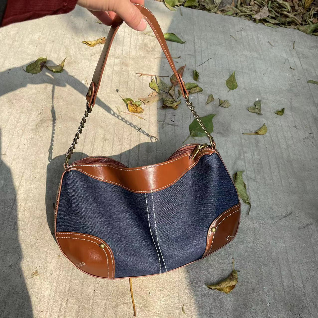 Denim Dumpling Shoulder Bag