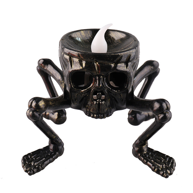 Skeleton Hand & Skull Candle Lantern
