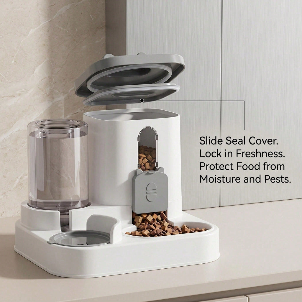 Cat-Shaped Gravity Food & Water Station