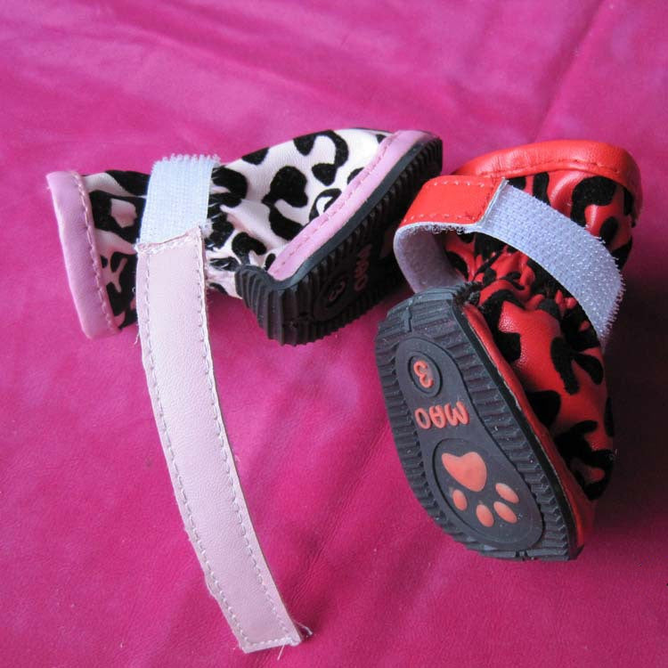 Leopard Print Dog Shoes