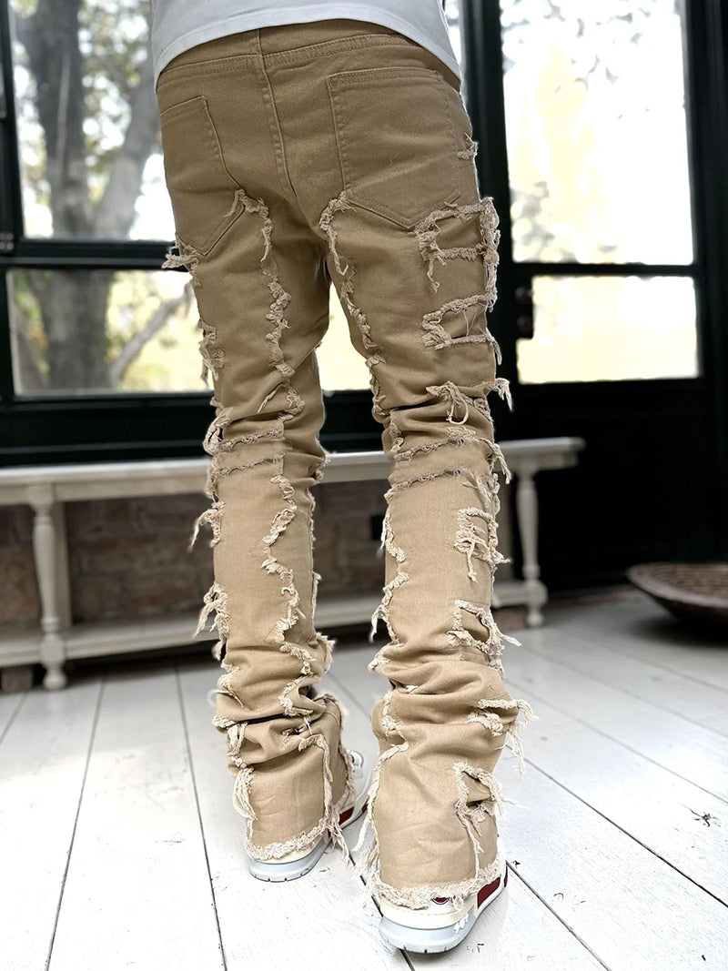 Men's Distressed Stacked Jeans