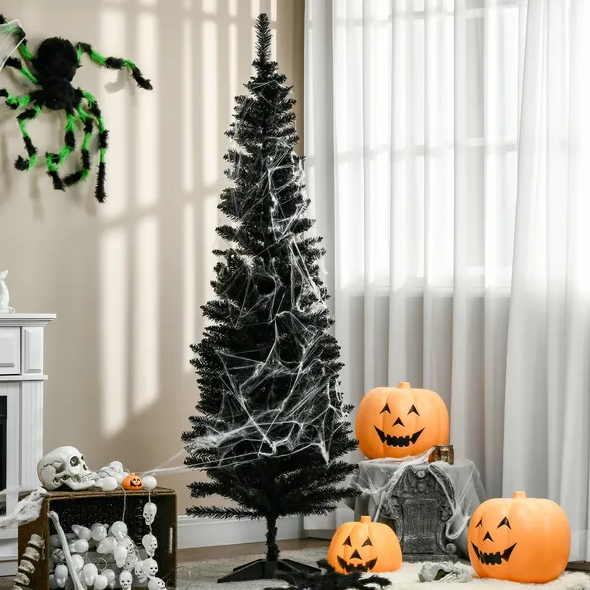 6 ft Black Pencil Christmas Tree