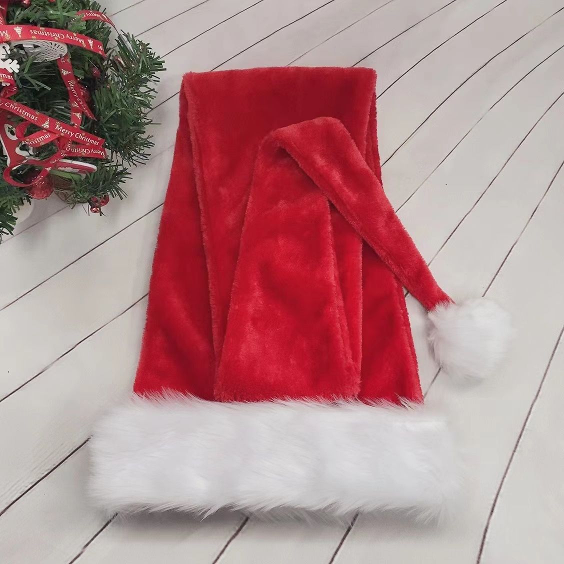 Extra-Long Plush Santa Hat