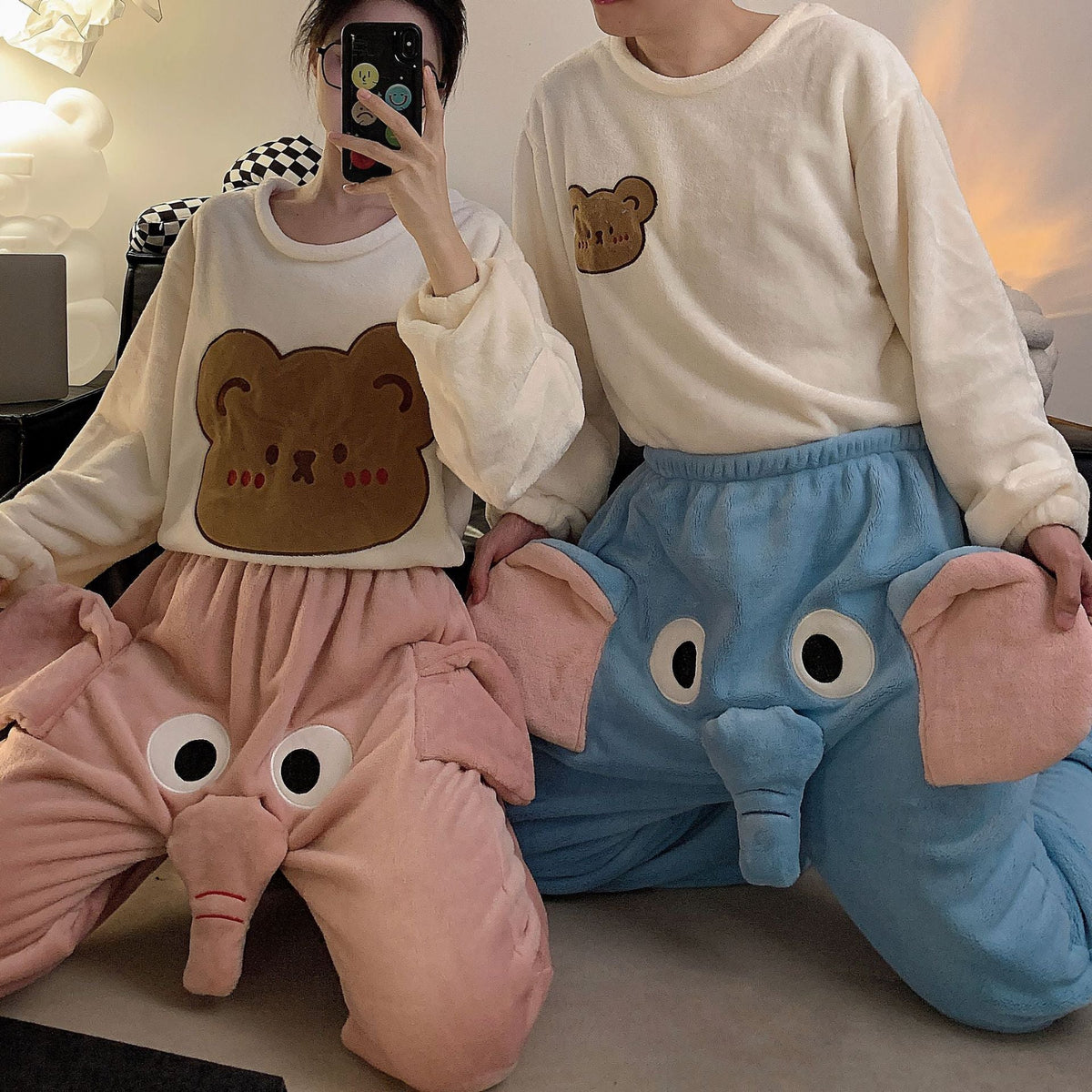 Cute Elephant Fleece Pajama Pants