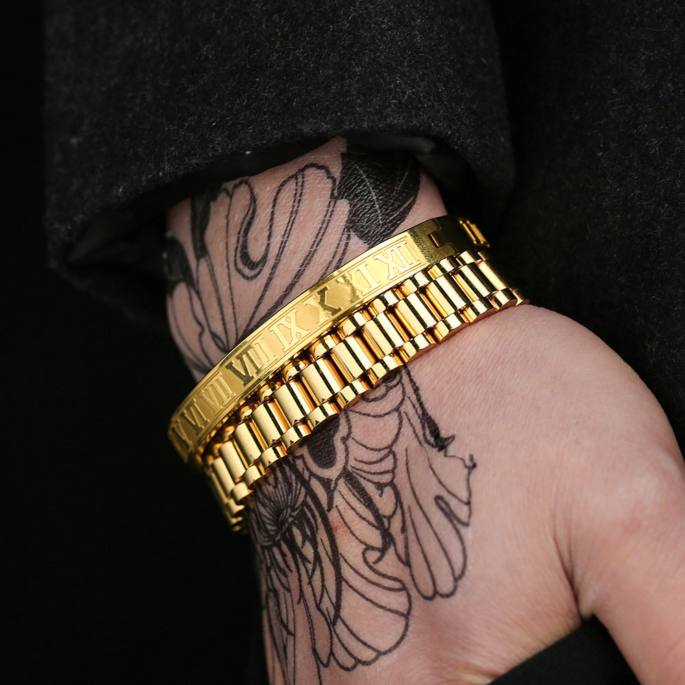 Roman Numeral Bangle Set