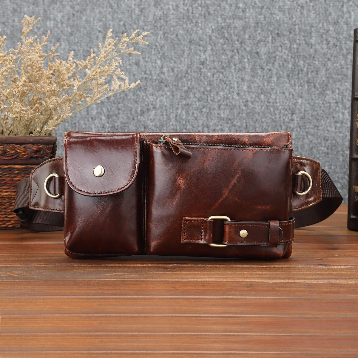 Men's Leather Belt Bag
