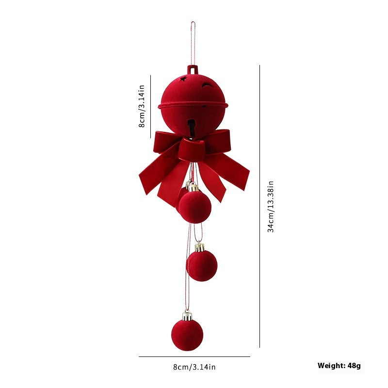 Flocked Christmas Bell Ornaments