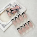 Black & Pink Butterfly Press-On Nails (24 Pcs)