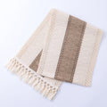 Tasseled Cotton Linen Table Runner