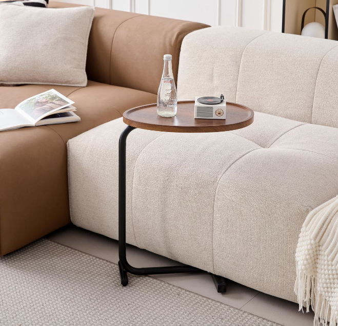 C-Shaped Sofa Side Table