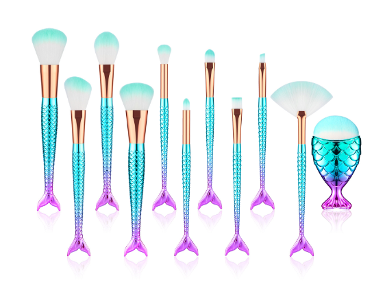 Mermaid Tail Makeup Brush Set
