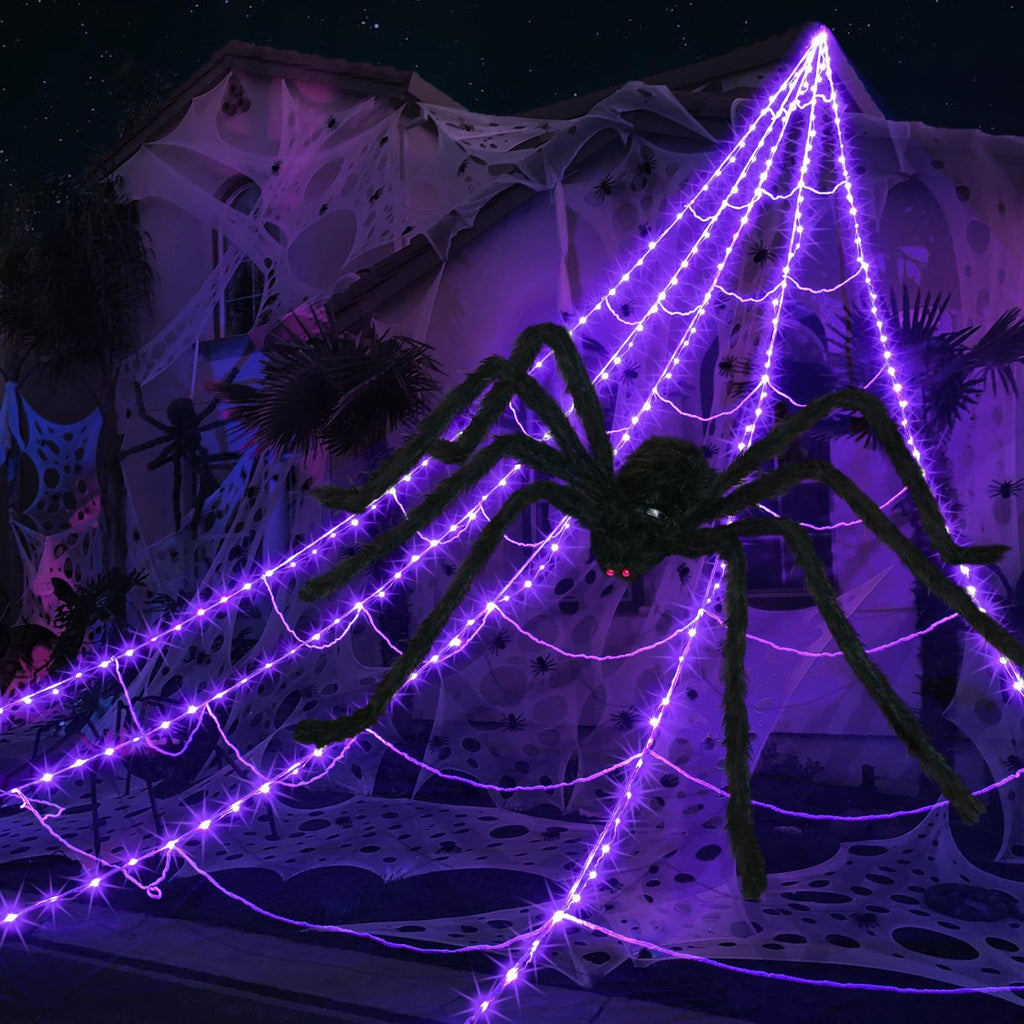 Giant Spider Web with Plush Spider