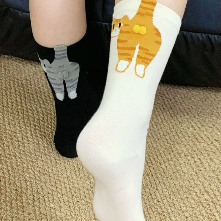 Cat Pom-Pom Socks