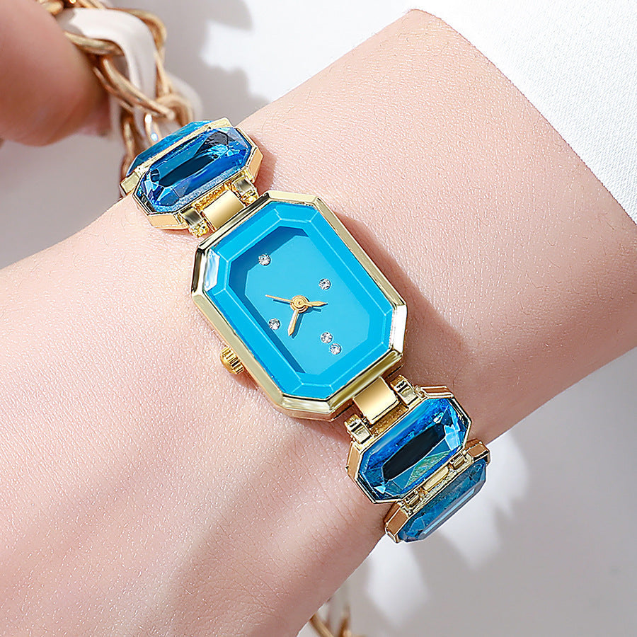 Gemstone-Color Bracelet Watch
