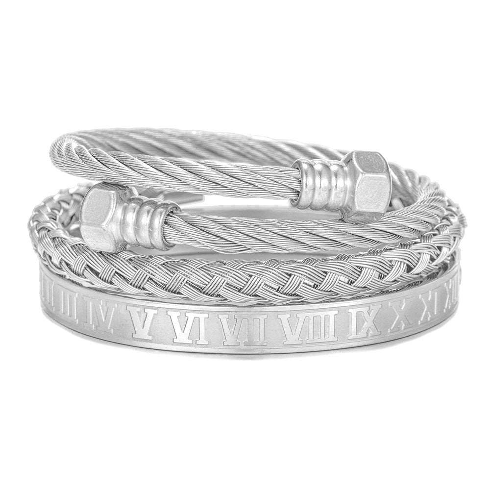 Roman Numeral Bangle Set