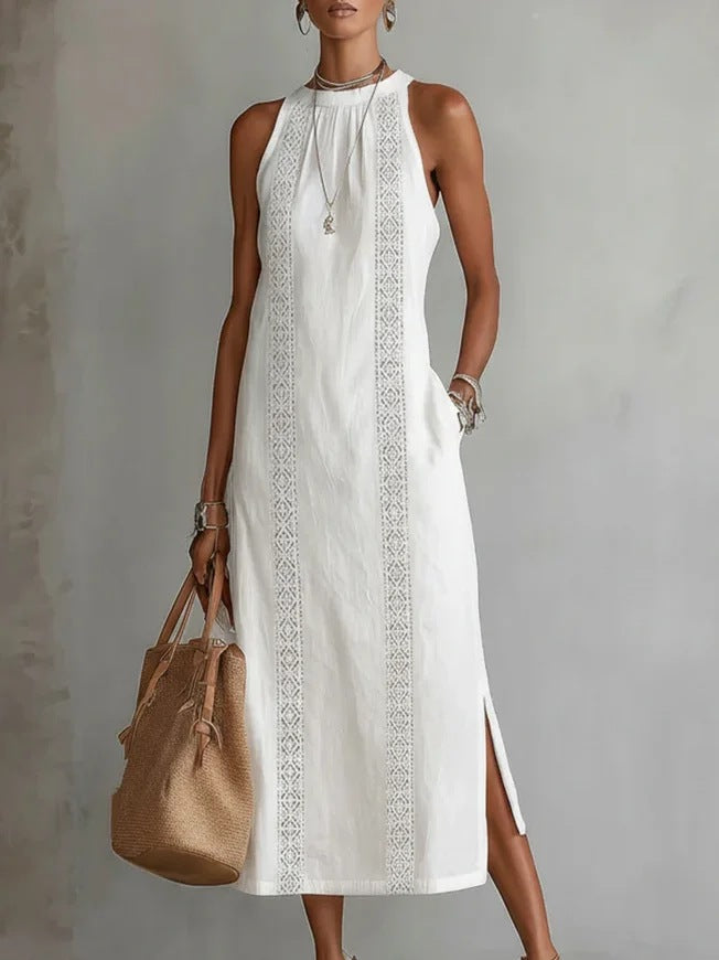 Women's Halter Lace Patchwork Dress