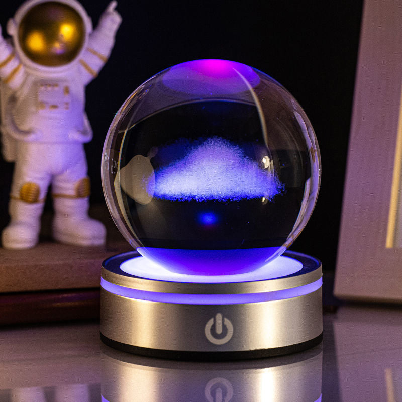 3D Engraved Crystal Ball Night Light