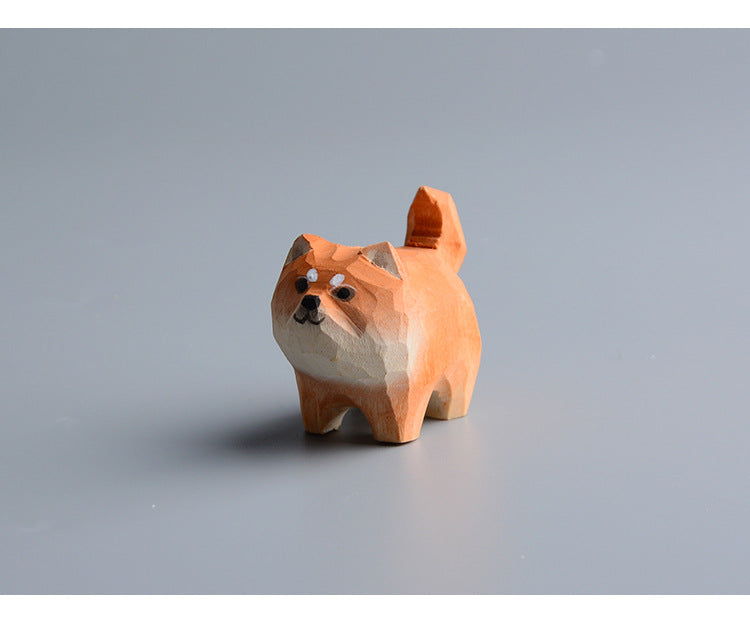 Hand-Carved Wooden Animal Figurine