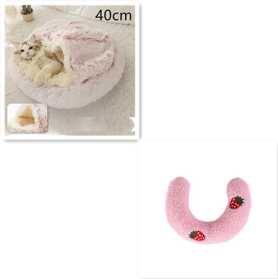 2-in-1 Plush Pet Bed & Cave