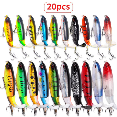 20-Piece Topwater Popper Lure Set