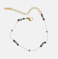 Turquoise & Red Glass Bead Necklace