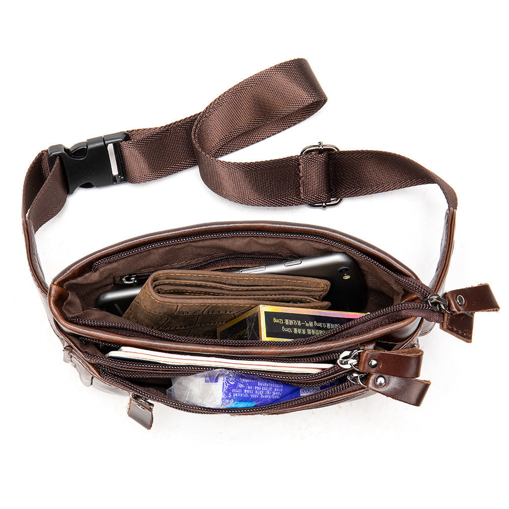 Men's Leather Chest Sling Bag