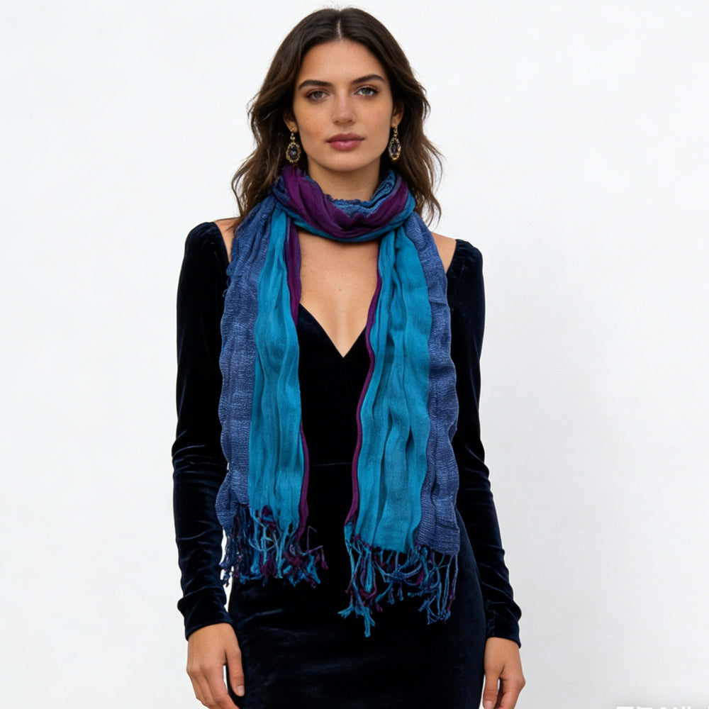 Sky Blue Crinkle Scarf