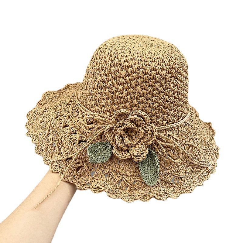 Woven Flower Straw Sun Hat