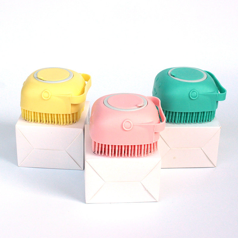 Silicone Pet Bath Brush with Shampoo Dispenser