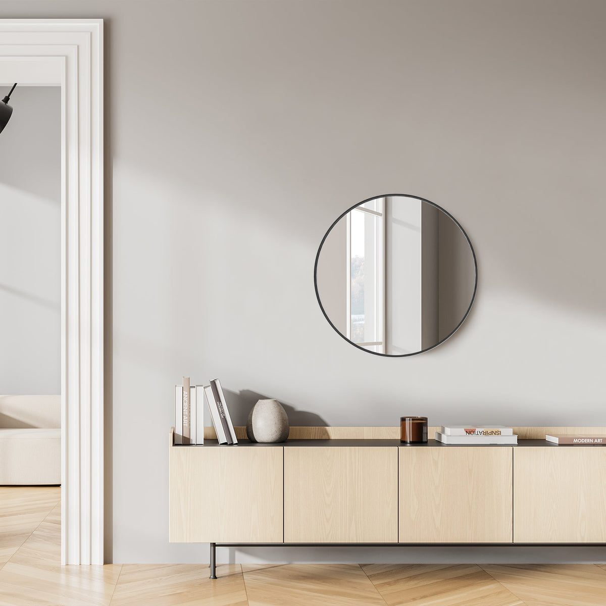 Round Metal Wall Mirror