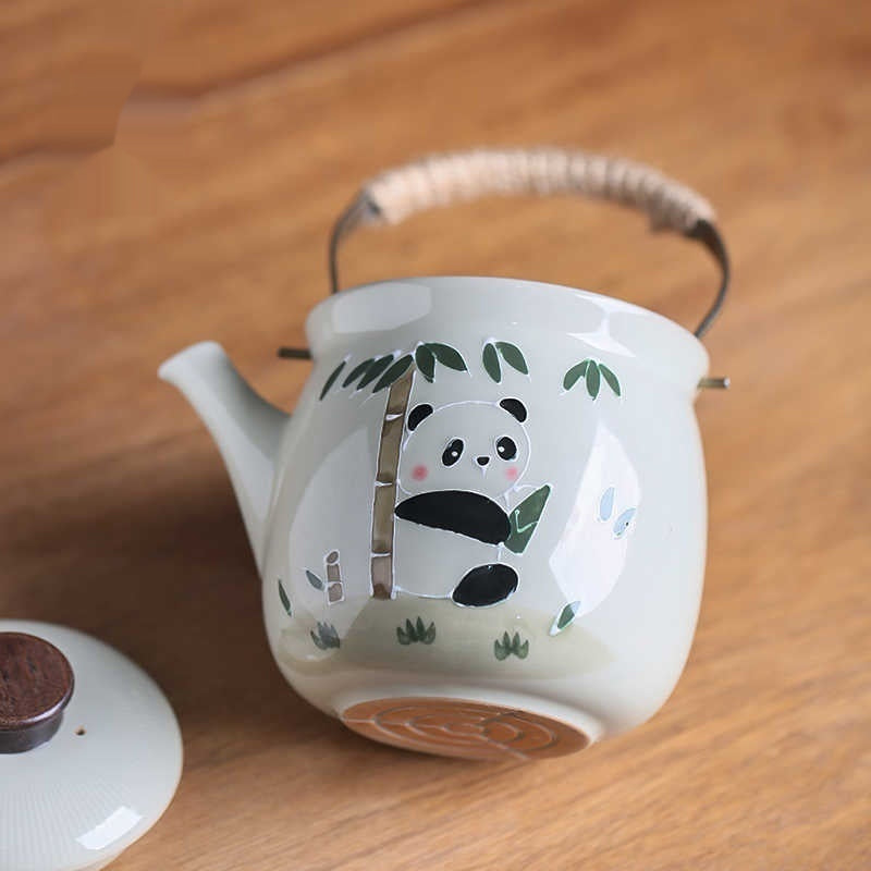 Hand-Painted Panda Teapot