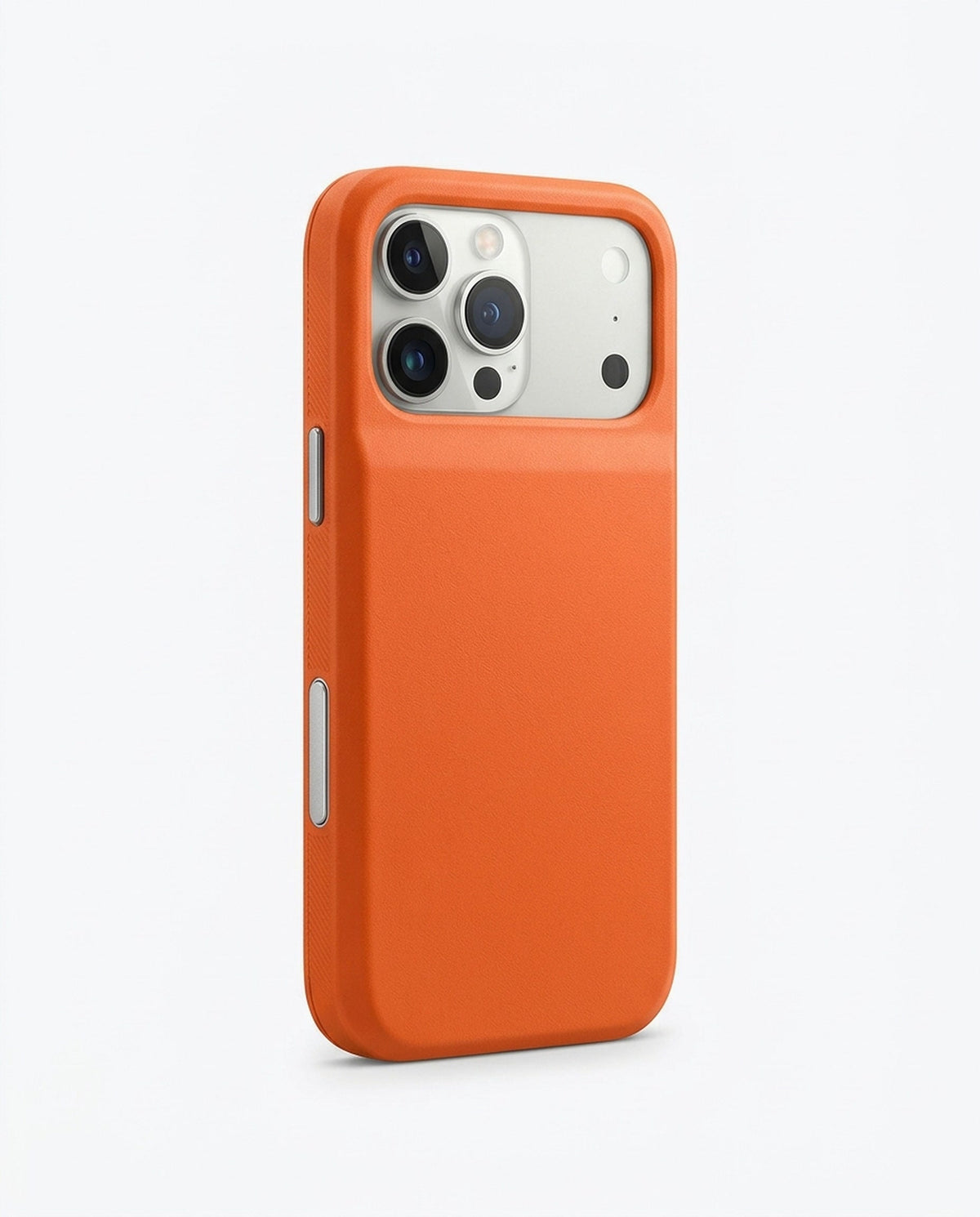 Orange wireless charging battery case for iPhone Pro - back view